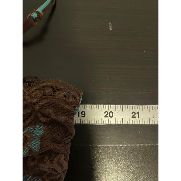Hillard & Hanson Cami Womens Size 2XL Brown Blue Lace Floral Strappy Fairy Y2K - Picture 5 of 7
